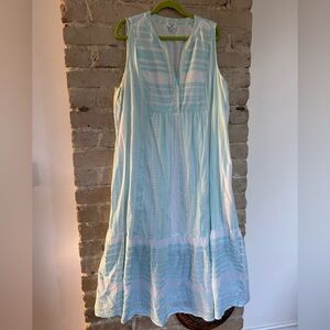 Elegant Teal and White Dress